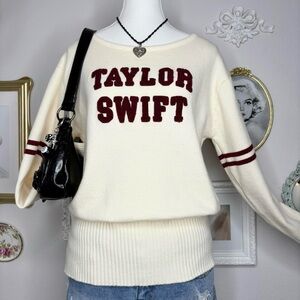 Taylor Swift red album varsity maroon & cream Sweater